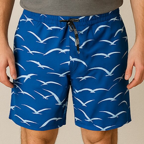 NEW Men's Size 32 Free Assembly Blue Swim Shorts Boardshorts Boardshort Board Sh - Picture 1 of 16